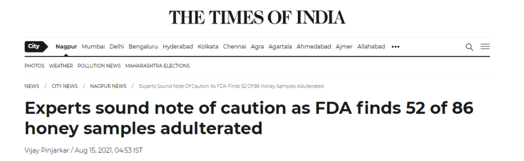 TOI Honey Adulteration Report